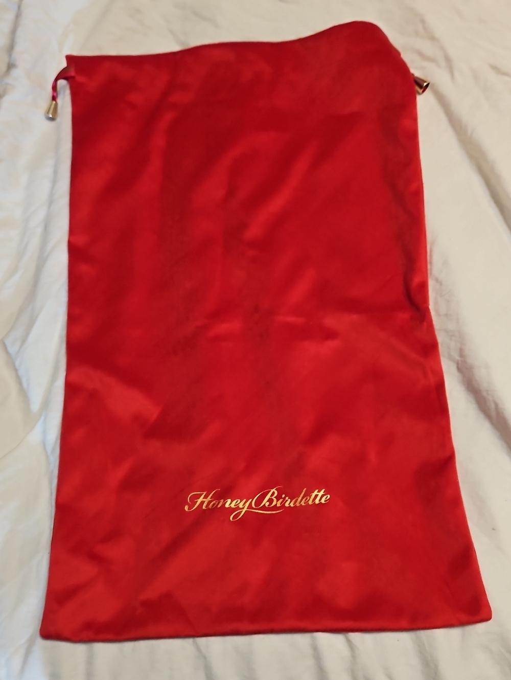 Hone Birdette Red Velvet Lingerie Bag Large
